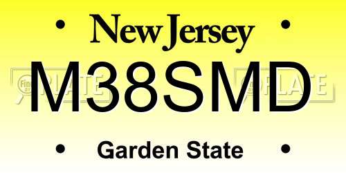 M38SMD New Jersey License Plate
