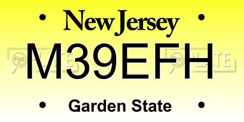 M39EFH New Jersey License Plate