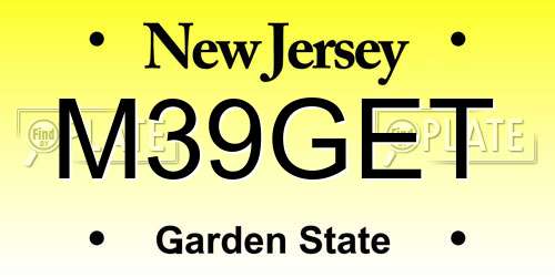 M39GET New Jersey License Plate