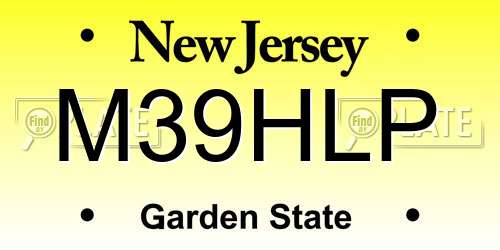 M39HLP New Jersey License Plate