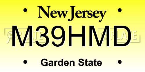 M39HMD New Jersey License Plate