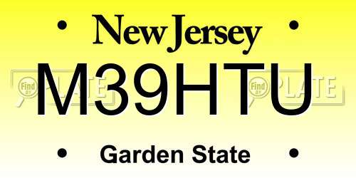 M39HTU New Jersey License Plate