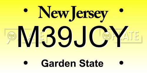 M39JCY New Jersey License Plate