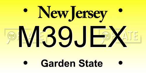 M39JEX New Jersey License Plate
