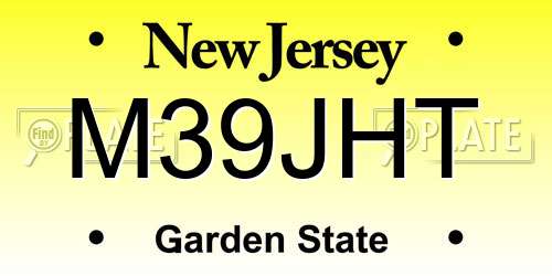 M39JHT New Jersey License Plate