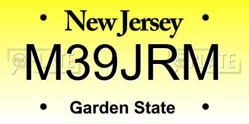 M39JRM New Jersey License Plate