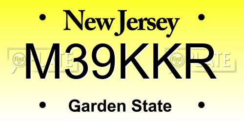 M39KKR New Jersey License Plate