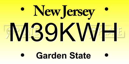 M39KWH New Jersey License Plate