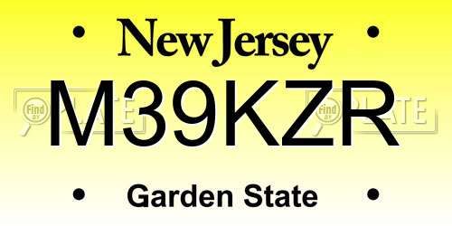 M39KZR New Jersey License Plate