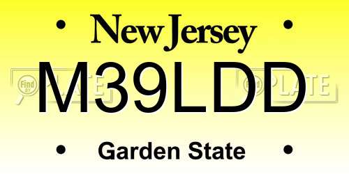 M39LDD New Jersey License Plate