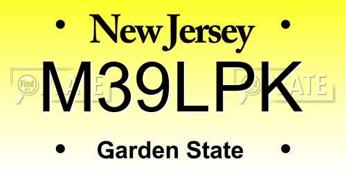 M39LPK New Jersey License Plate