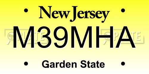 M39MHA New Jersey License Plate