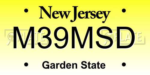 M39MSD New Jersey License Plate