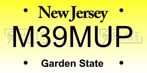 M39MUP New Jersey License Plate