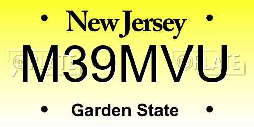 M39MVU New Jersey License Plate