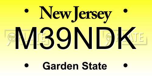 M39NDK New Jersey License Plate