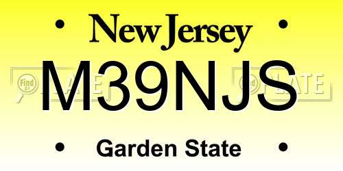M39NJS New Jersey License Plate