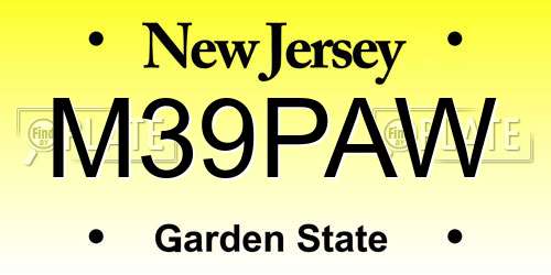 M39PAW New Jersey License Plate