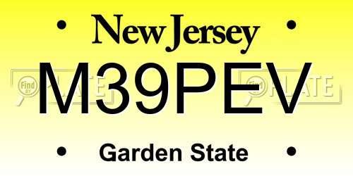M39PEV New Jersey License Plate
