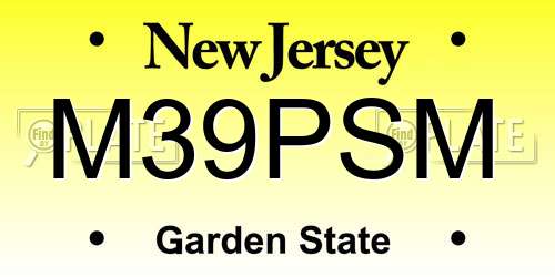 M39PSM New Jersey License Plate