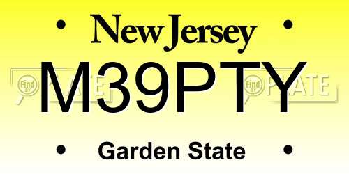M39PTY New Jersey License Plate