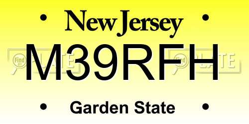 M39RFH New Jersey License Plate