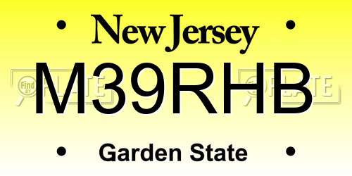 M39RHB New Jersey License Plate