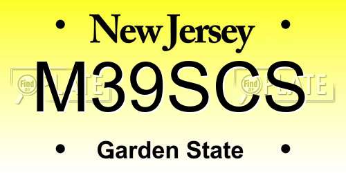 M39SCS New Jersey License Plate