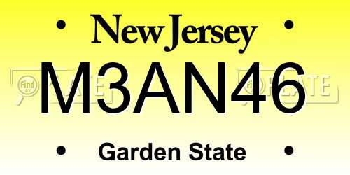 M3AN46 New Jersey License Plate