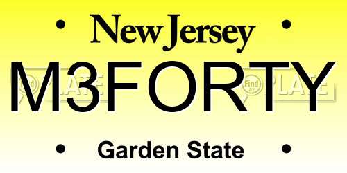 M3FORTY New Jersey License Plate