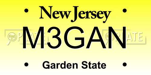 M3GAN New Jersey License Plate