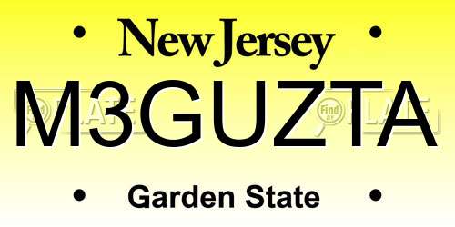 M3GUZTA New Jersey License Plate