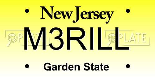 M3RILL New Jersey License Plate