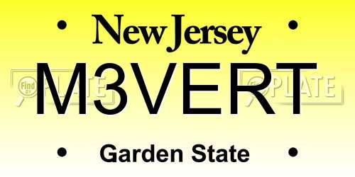 M3VERT New Jersey License Plate