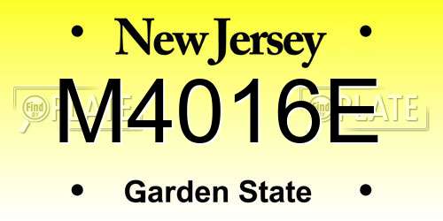 M4016E New Jersey License Plate