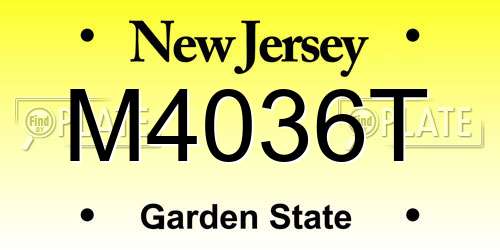 M4036T New Jersey License Plate