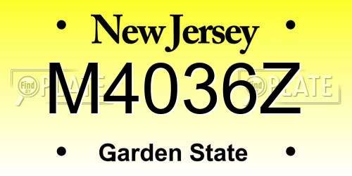 M4036Z New Jersey License Plate
