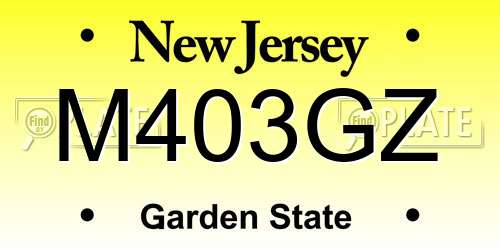 M403GZ New Jersey License Plate
