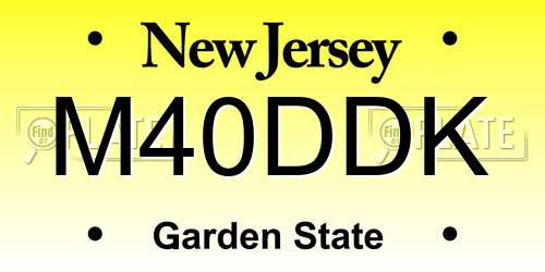 M40DDK New Jersey License Plate
