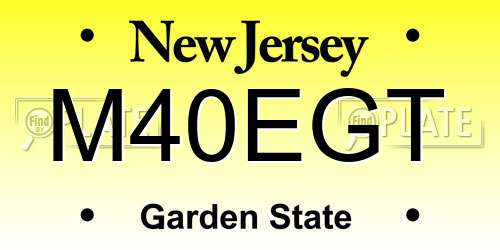 M40EGT New Jersey License Plate