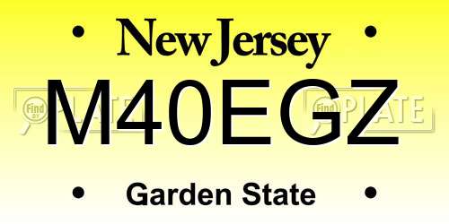 M40EGZ New Jersey License Plate