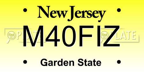 M40FIZ New Jersey License Plate