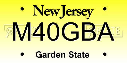 M40GBA New Jersey License Plate