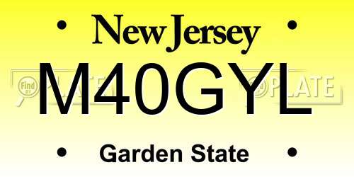 M40GYL New Jersey License Plate