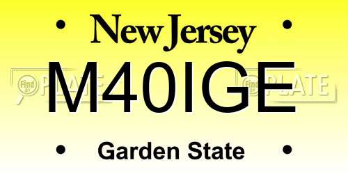 M40IGE New Jersey License Plate