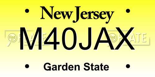 M40JAX New Jersey License Plate