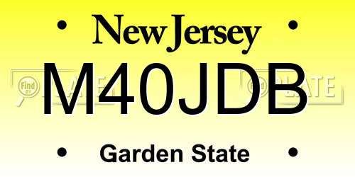 M40JDB New Jersey License Plate