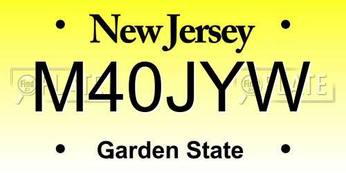 M40JYW New Jersey License Plate