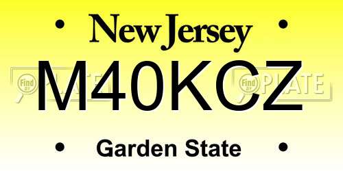 M40KCZ New Jersey License Plate