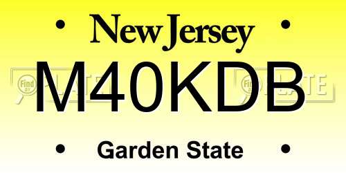M40KDB New Jersey License Plate